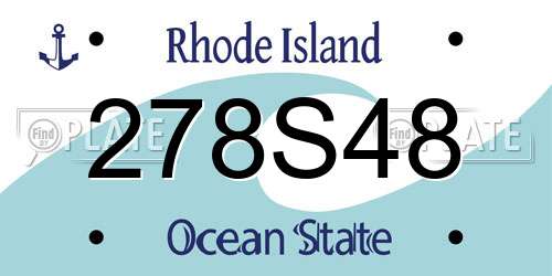 278S48 Rhode Island License Plate