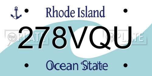 278VQU Rhode Island License Plate