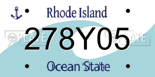 278Y05 Rhode Island License Plate