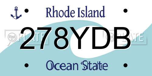 278YDB Rhode Island License Plate