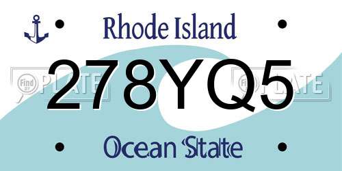 278YQ5 Rhode Island License Plate