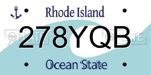 278YQB Rhode Island License Plate
