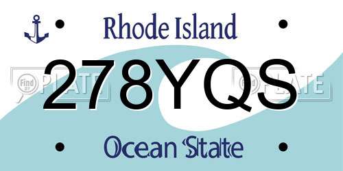 278YQS Rhode Island License Plate