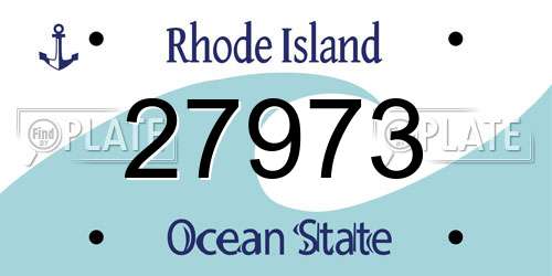 27973 Rhode Island License Plate