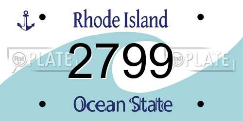 2799 Rhode Island License Plate