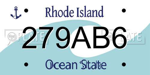 279AB6 Rhode Island License Plate