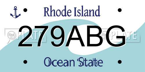 279ABG Rhode Island License Plate