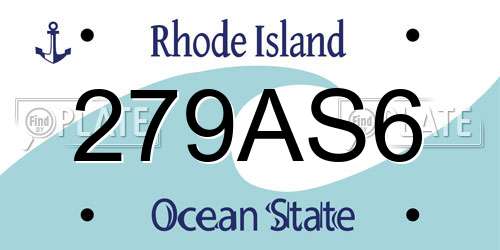 279AS6 Rhode Island License Plate