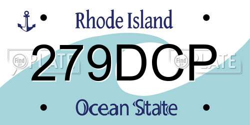 279DCP Rhode Island License Plate