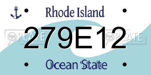 279E12 Rhode Island License Plate