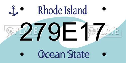 279E17 Rhode Island License Plate