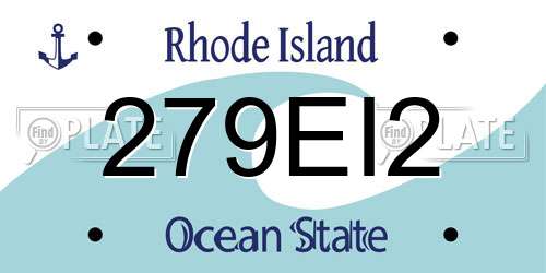 279EI2 Rhode Island License Plate