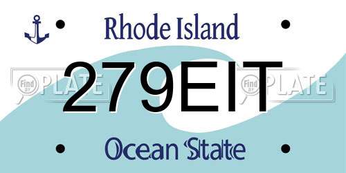 279EIT Rhode Island License Plate