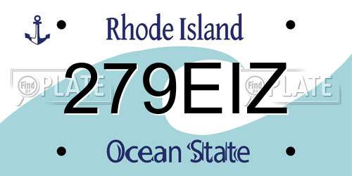 279EIZ Rhode Island License Plate