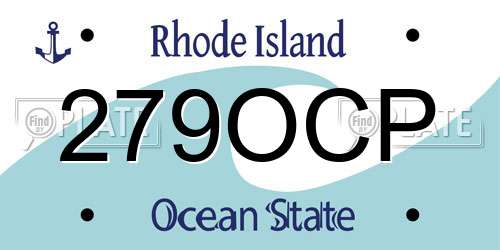 279OCP Rhode Island License Plate