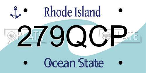 279QCP Rhode Island License Plate