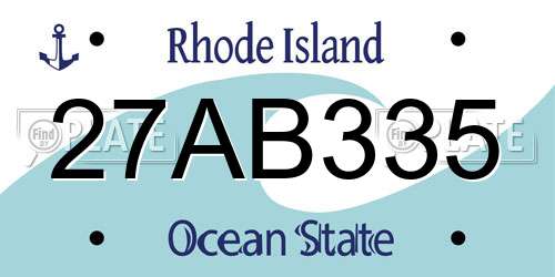 27AB335 Rhode Island License Plate