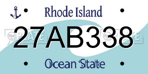 27AB338 Rhode Island License Plate