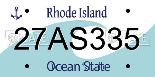 27AS335 Rhode Island License Plate