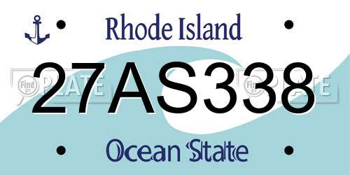 27AS338 Rhode Island License Plate