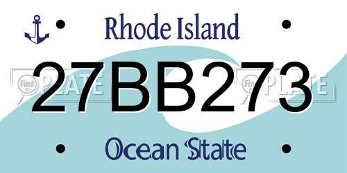 27BB273 Rhode Island License Plate