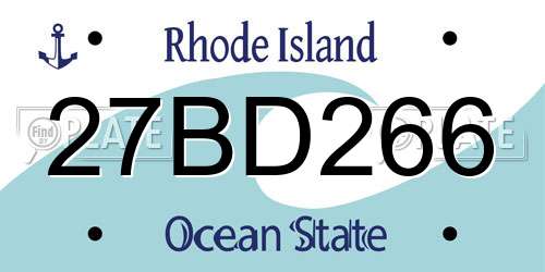 27BD266 Rhode Island License Plate