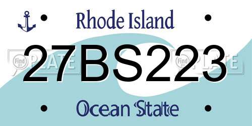 27BS223 Rhode Island License Plate