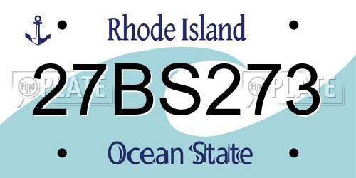 27BS273 Rhode Island License Plate