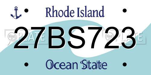 27BS723 Rhode Island License Plate