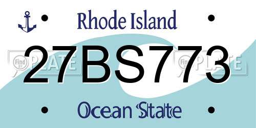 27BS773 Rhode Island License Plate