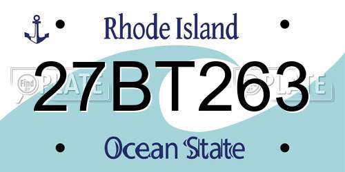 27BT263 Rhode Island License Plate