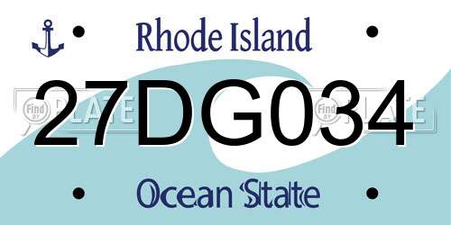 27DG034 Rhode Island License Plate