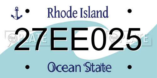 27EE025 Rhode Island License Plate