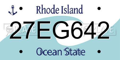 27EG642 Rhode Island License Plate