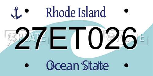 27ET026 Rhode Island License Plate