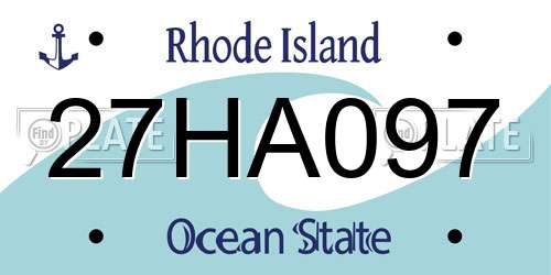 27HA097 Rhode Island License Plate