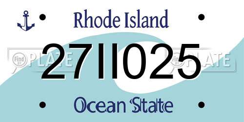 27II025 Rhode Island License Plate