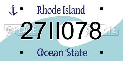 27II078 Rhode Island License Plate