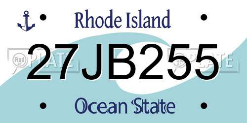 27JB255 Rhode Island License Plate