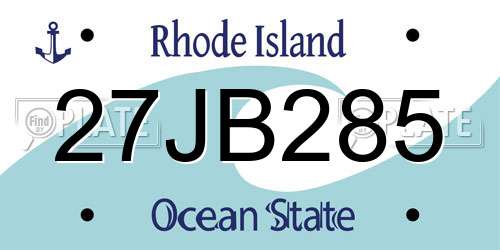 27JB285 Rhode Island License Plate