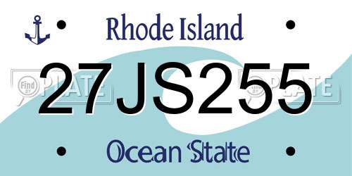 27JS255 Rhode Island License Plate