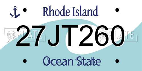 27JT260 Rhode Island License Plate