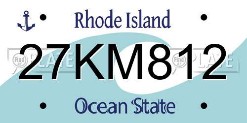 27KM812 Rhode Island License Plate
