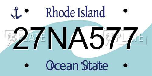27NA577 Rhode Island License Plate