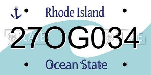 27OG034 Rhode Island License Plate