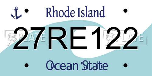 27RE122 Rhode Island License Plate
