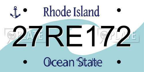 27RE172 Rhode Island License Plate