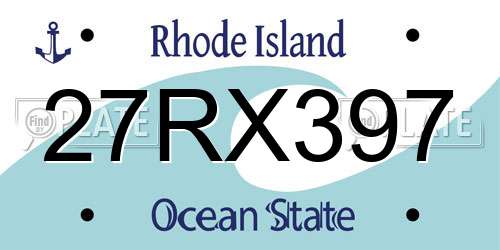 27RX397 Rhode Island License Plate