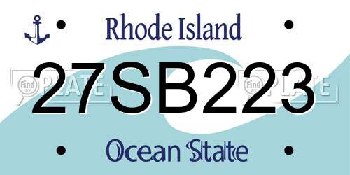 27SB223 Rhode Island License Plate
