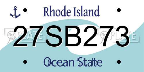 27SB273 Rhode Island License Plate